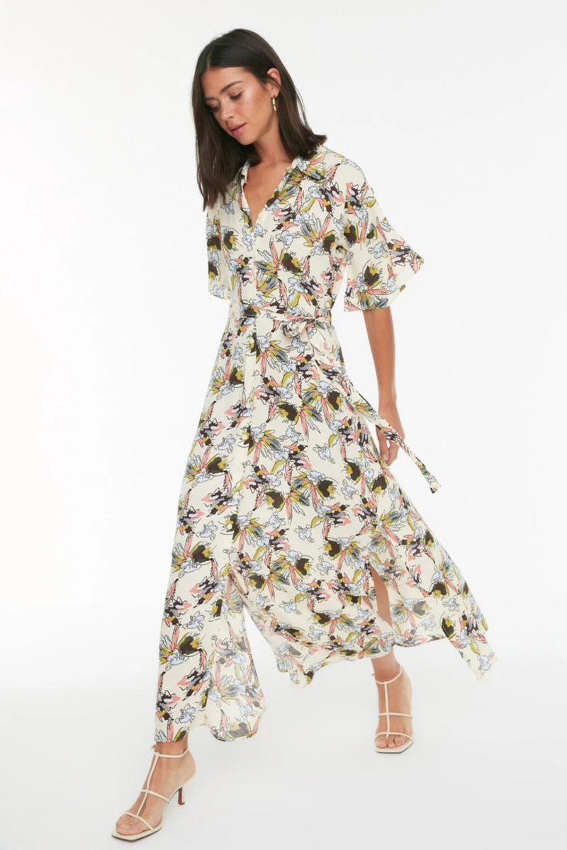 Trendyol Vrouwen Standaard Mouw Kraag Overhemdjurk Jurk 14 Trendyol Vrouwen Standaard Mouw Kraag Overhemdjurk Jurk - Afbeelding 14