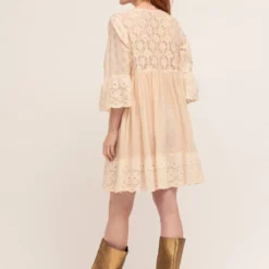 Vintage Boho Tuniek Jurk Handgemaakt Van Katoen Met Sierwerk 7/8 Mouwen Maat 40/42 -Trendy Meid Verkoop 800x1200 1436