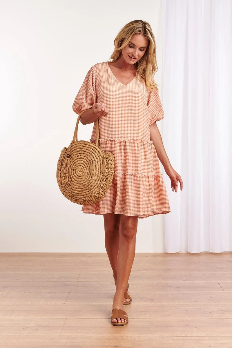 Smashed Lemon - Sari Jurk - White/ Oranje - 22078-200-000-XXL 1 Smashed Lemon - Sari Jurk - White/ Oranje - 22078-200-000-XXL