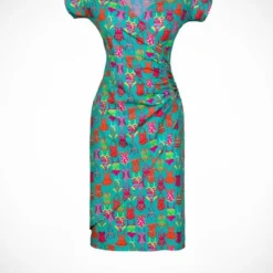 Tricot Wrap Jurk Korte Mouw Summer Jade