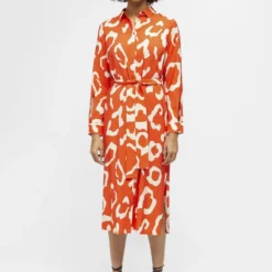 Object Jacira Tilda L/s Shirt Dress Jurken Dames - Rok - Jurk - Koraal - Maat 38 -Trendy Meid Verkoop 800x1200 181