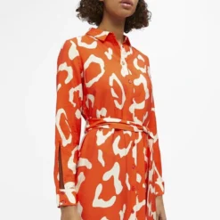 Object Jacira Tilda L/s Shirt Dress Jurken Dames - Rok - Jurk - Koraal - Maat 38 -Trendy Meid Verkoop 800x1200 185