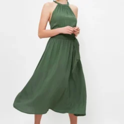 Trendyol Vrouwen Standaard Mouw Halternek A-lijn Jurk