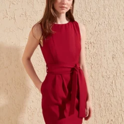 Trendyol Vrouwen Standaard Mouw Ronde Hals A-lijn Jurk