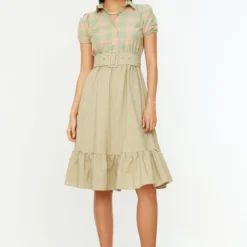 Trendyol Vrouwen Ballon Mouw Kraag Schaatser Jurk -Trendy Meid Verkoop 800x1200 312