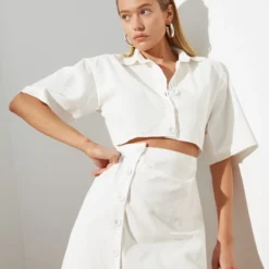 Trendyol Vrouwen Standaard Mouw Kraag A-lijn Jurk -Trendy Meid Verkoop 800x1200 316