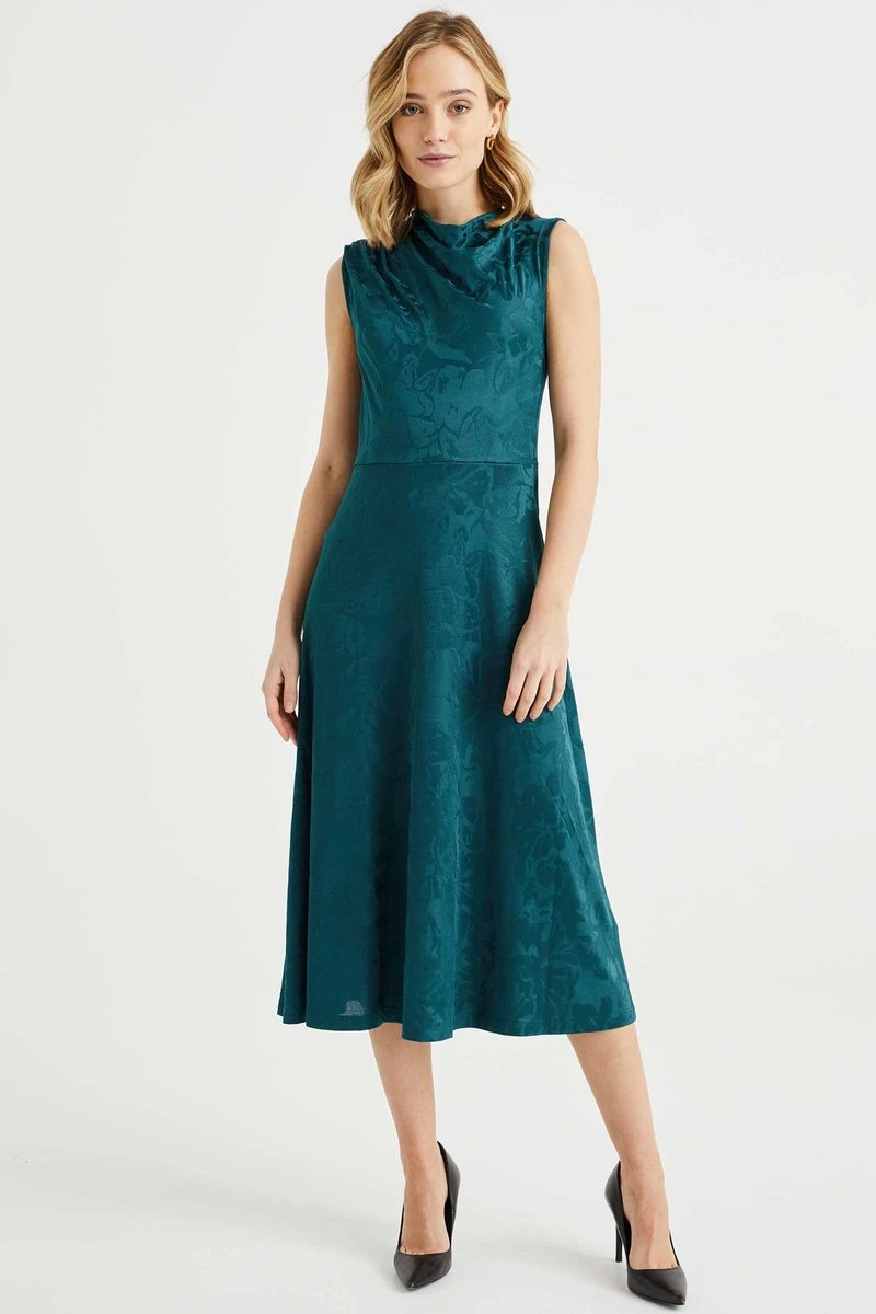 WE Fashion Dames Jurk Met Jacquard Dessin 4 WE Fashion Dames Jurk Met Jacquard Dessin - Afbeelding 4