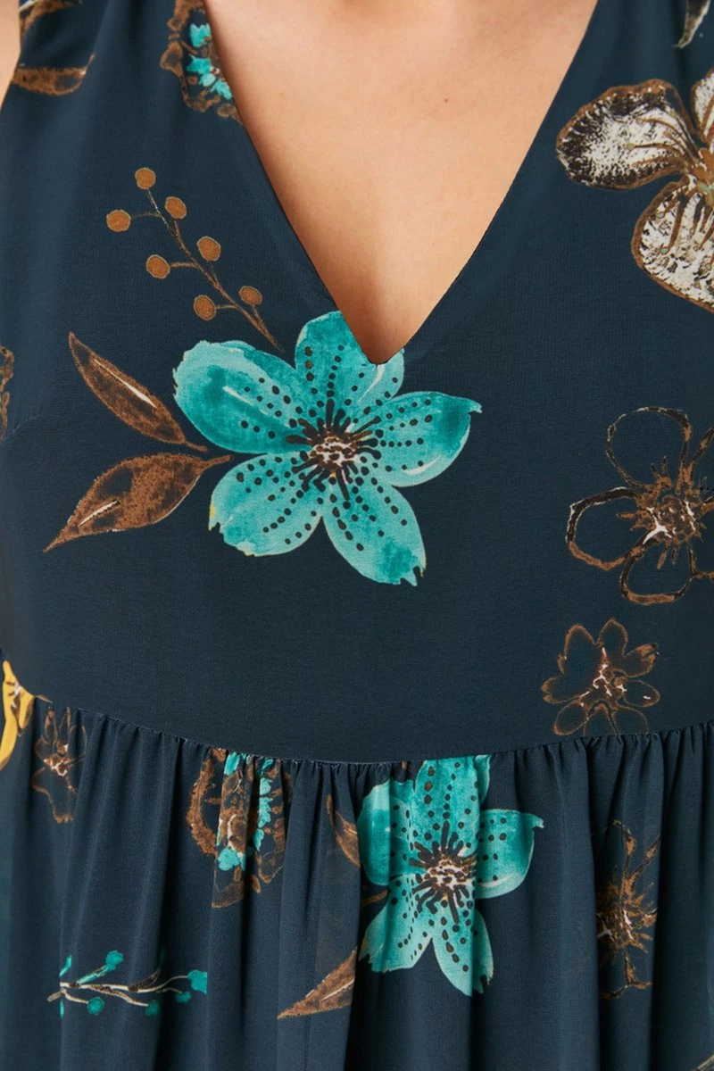 Trendyol Vrouwen Standaard Mouw V-hals Verschuiving Jurk 6 Trendyol Vrouwen Standaard Mouw V-hals Verschuiving Jurk - Afbeelding 6