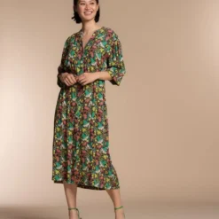 Geisha Jurk Midi Jurk Minimal Floral Print 37116 20 Navy/sea Green Combi Dames Maat - XXL -Trendy Meid Verkoop 800x1200 368