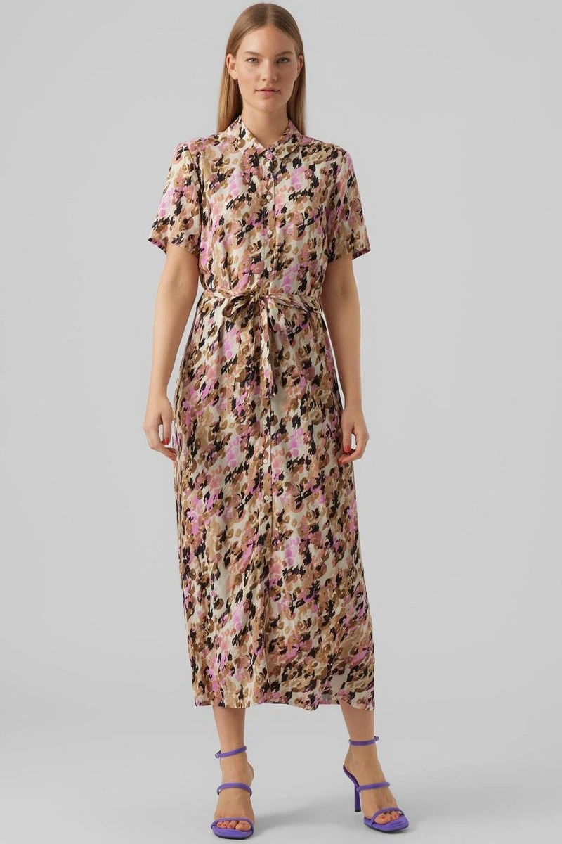 Vero Moda Jurk Vmeasy S/s Long Shirt Dress R1 Wvn 10286792 Tigers Eye/ina Dames Maat - S 9 Vero Moda Jurk Vmeasy S/s Long Shirt Dress R1 Wvn 10286792 Tigers Eye/ina Dames Maat - S - Afbeelding 9