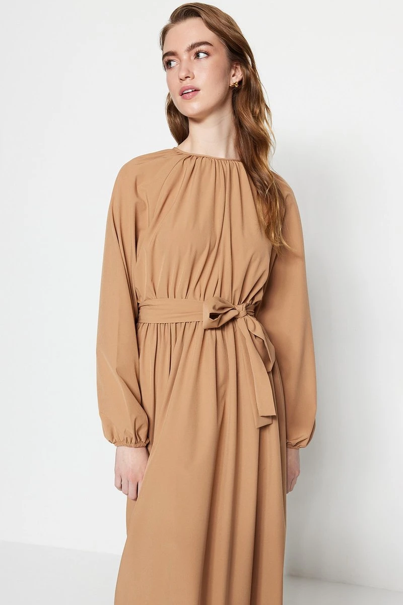 Trendyol Vrouwen Raglan Mouw Ronde Hals A-lijn Jurk 4 Trendyol Vrouwen Raglan Mouw Ronde Hals A-lijn Jurk - Afbeelding 4