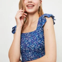 Trendyol Vrouwen Gepofte/ruche Mouw Vierkante Kraag A-lijn Jurk -Trendy Meid Verkoop 800x1200 501