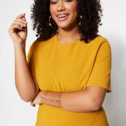 Trendyol Vrouwen Standaard Mouw Ronde Hals Ruche Zoom Grote Maten Jurk -Trendy Meid Verkoop 800x1200 513