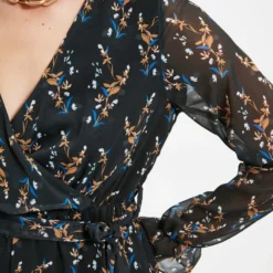 Trendyol Vrouwen Gepofte/ruche Mouw Cache-coeur Schaatser Jurk 13 Trendyol Vrouwen Gepofte/ruche Mouw Cache-coeur Schaatser Jurk -Trendy Meid Verkoop 800x1200 530