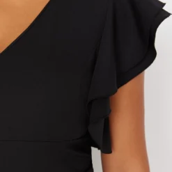 Trendyol Vrouwen Gepofte/ruche Mouw V-hals Bodycon Plus Size Jurk -Trendy Meid Verkoop 800x1200 544