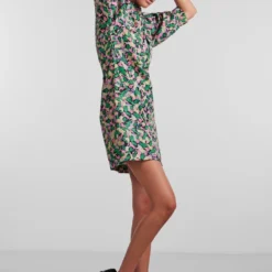 Pieces Jurk Pckrissie 3/4 Short Dress Bc 17137903 Parkeet/graphic Dames Maat - S -Trendy Meid Verkoop 800x1200 600