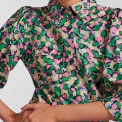 Pieces Jurk Pckrissie 3/4 Short Dress Bc 17137903 Parkeet/graphic Dames Maat - S -Trendy Meid Verkoop 800x1200 601