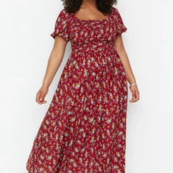 Trendyol Vrouwen Ballon Mouw Vierkante Kraag A-lijn Plus Size Jurk 10 Trendyol Vrouwen Ballon Mouw Vierkante Kraag A-lijn Plus Size Jurk -Trendy Meid Verkoop 800x1200 686