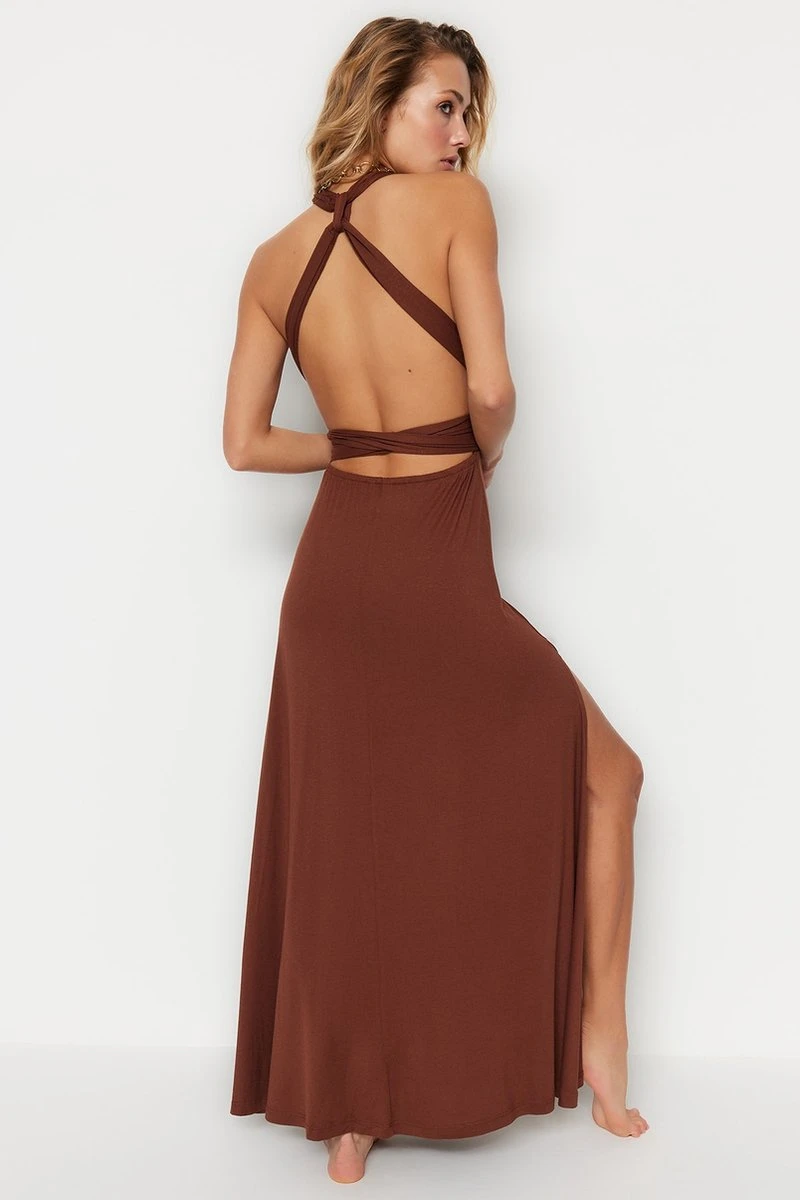 Trendyol Vrouwen Standaard Mouw V-hals Verschuiving Jurk 8 Trendyol Vrouwen Standaard Mouw V-hals Verschuiving Jurk - Afbeelding 8