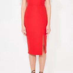 Trendyol Vrouwen Gepofte/ruche Mouw Carmen Kraag Bodycon Jurk -Trendy Meid Verkoop 800x1200 769