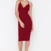 Trendyol Vrouwen Standaard Mouw V-hals Bodycon Jurk