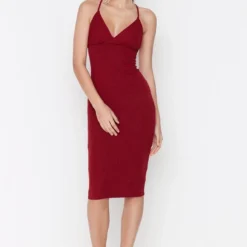 Trendyol Vrouwen Standaard Mouw V-hals Bodycon Jurk
