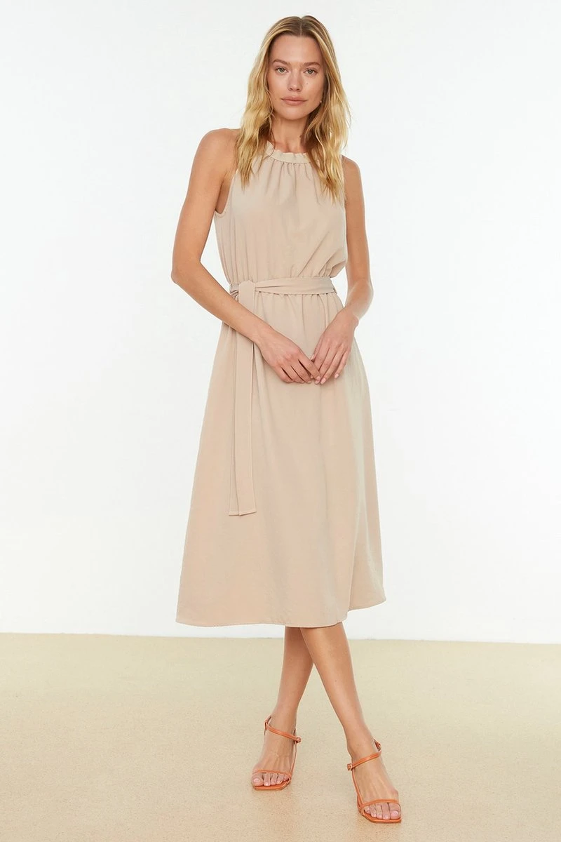 Trendyol Vrouwen Standaard Mouw Halternek A-lijn Jurk 5 Trendyol Vrouwen Standaard Mouw Halternek A-lijn Jurk - Afbeelding 5