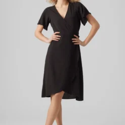 VERO MODA VMSAKI SS CALF WRAP DRESS WVN GA NOOS Dames Jurk - Maat M -Trendy Meid Verkoop 800x1200 800