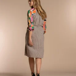 Geisha Jurk Midi Dress Mix And Match Print 37147 20 Off-white/coral Combi Dames Maat - XS -Trendy Meid Verkoop 800x1200 857