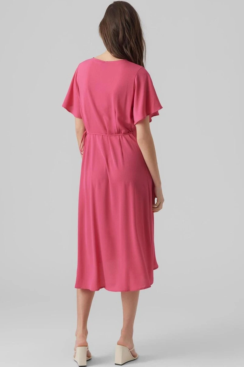 Vero Moda Jurk Vmsaki Ss Calf Wrap Dress Wvn Ga No 10287361 Pink Yarrow Dames Maat - M 3 Vero Moda Jurk Vmsaki Ss Calf Wrap Dress Wvn Ga No 10287361 Pink Yarrow Dames Maat - M - Afbeelding 3