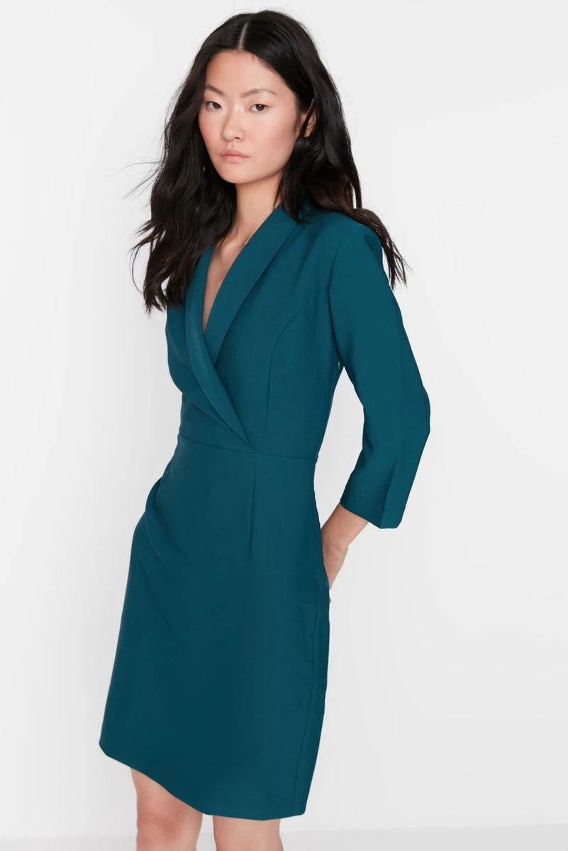 Trendyol Vrouwen Standaard Mouw Cache-coeur A-lijn Jurk 10 Trendyol Vrouwen Standaard Mouw Cache-coeur A-lijn Jurk - Afbeelding 10