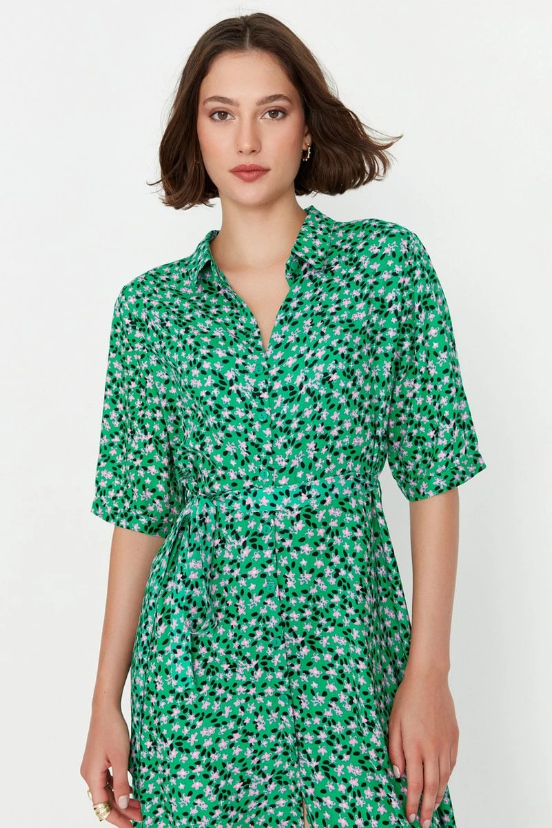 Trendyol Vrouwen Standaard Mouw Kraag Overhemdjurk Jurk 9 Trendyol Vrouwen Standaard Mouw Kraag Overhemdjurk Jurk - Afbeelding 9