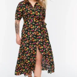 Trendyol Vrouwen Standaard Mouw Kraag Basis Grote Maten Jurk -Trendy Meid Verkoop 801x1200 61