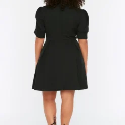 Trendyol Vrouwen Ballon Mouw Cache-coeur Basis Grote Maten Jurk -Trendy Meid Verkoop 803x1200 14