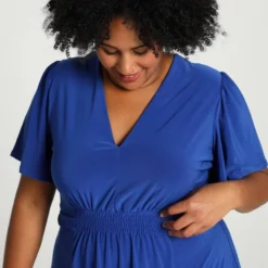 Paprika Korte, Effen Bow Jurk Met Smokwerk Op De Taille -Trendy Meid Verkoop 803x1200 15