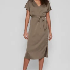 Vila Jurk Viellette V-neck S/s Dress/su - Noo 14078865 Walnut Dames Maat - 38 -Trendy Meid Verkoop 805x1200 12