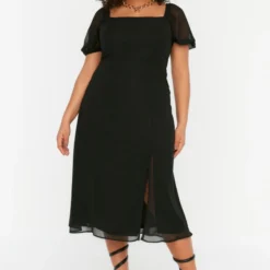 Trendyol Vrouwen Ballon Mouw Vierkante Kraag A-lijn Plus Size Jurk -Trendy Meid Verkoop 805x1200 14