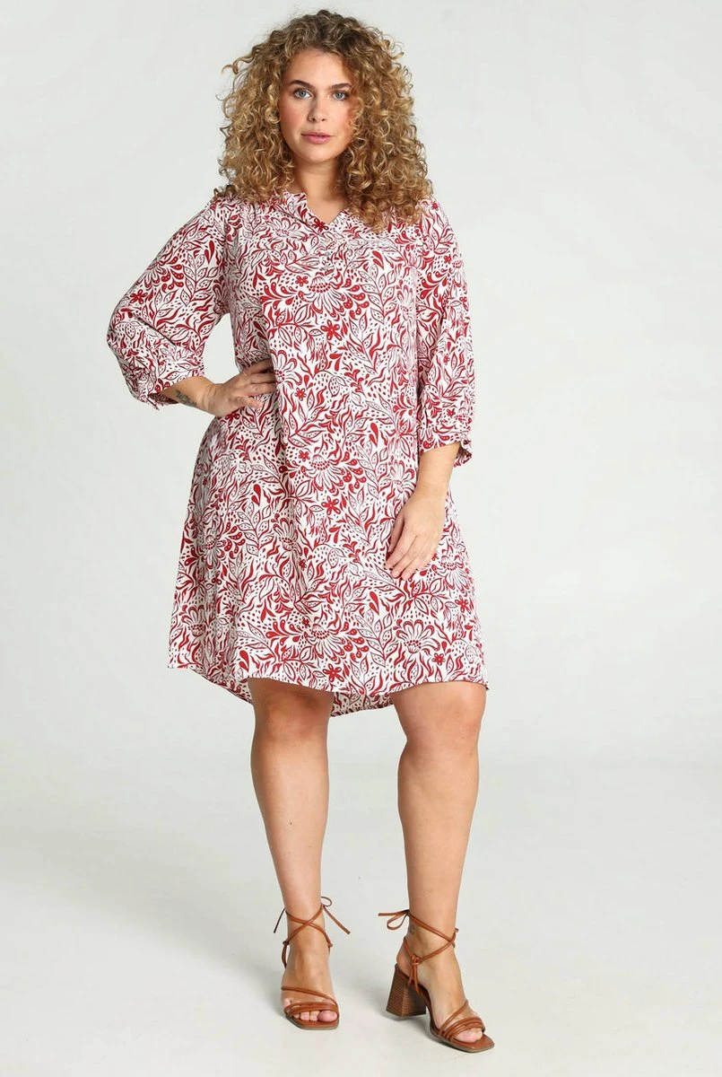 Paprika Korte Jurk In Viscose Met Bloemenmotief En Raglanmouwen 6 Paprika Korte Jurk In Viscose Met Bloemenmotief En Raglanmouwen - Afbeelding 6