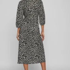 Vila Jurk Visteffi Zafia 3/4 Midi Wrap Dress/su 14086515 Black/zafia Dames Maat - M -Trendy Meid Verkoop 807x1200 14