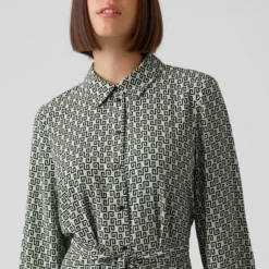 Vero Moda Jurk Vmnya Catch Ls Calf Shirt Dress Wvn 10282293 Reseda/nora Dames Maat - XL -Trendy Meid Verkoop 807x1200 25
