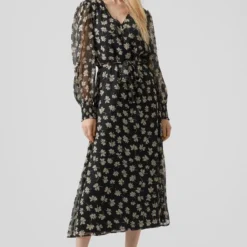 Vero Moda Jurk Vmpica L/s V-neck 7/8 Dress Wvn Btq Black Dames Maat - XL -Trendy Meid Verkoop 809x1200 9