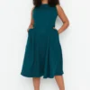 Trendyol Vrouwen Standaard Mouw Ronde Hals A-lijn Plus Size Jurk