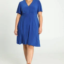 Paprika Korte, Effen Bow Jurk Met Smokwerk Op De Taille -Trendy Meid Verkoop 810x1200 29