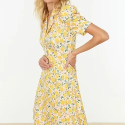 Trendyol Vrouwen Ballon Mouw Reverskraag Schaatser Jurk -Trendy Meid Verkoop 810x1200 4