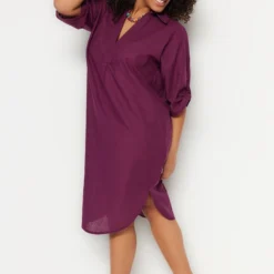 Trendyol Vrouwen Off-shoulder Ronde Hals Verschuiving Grote Maten Jurk -Trendy Meid Verkoop 811x1200 21