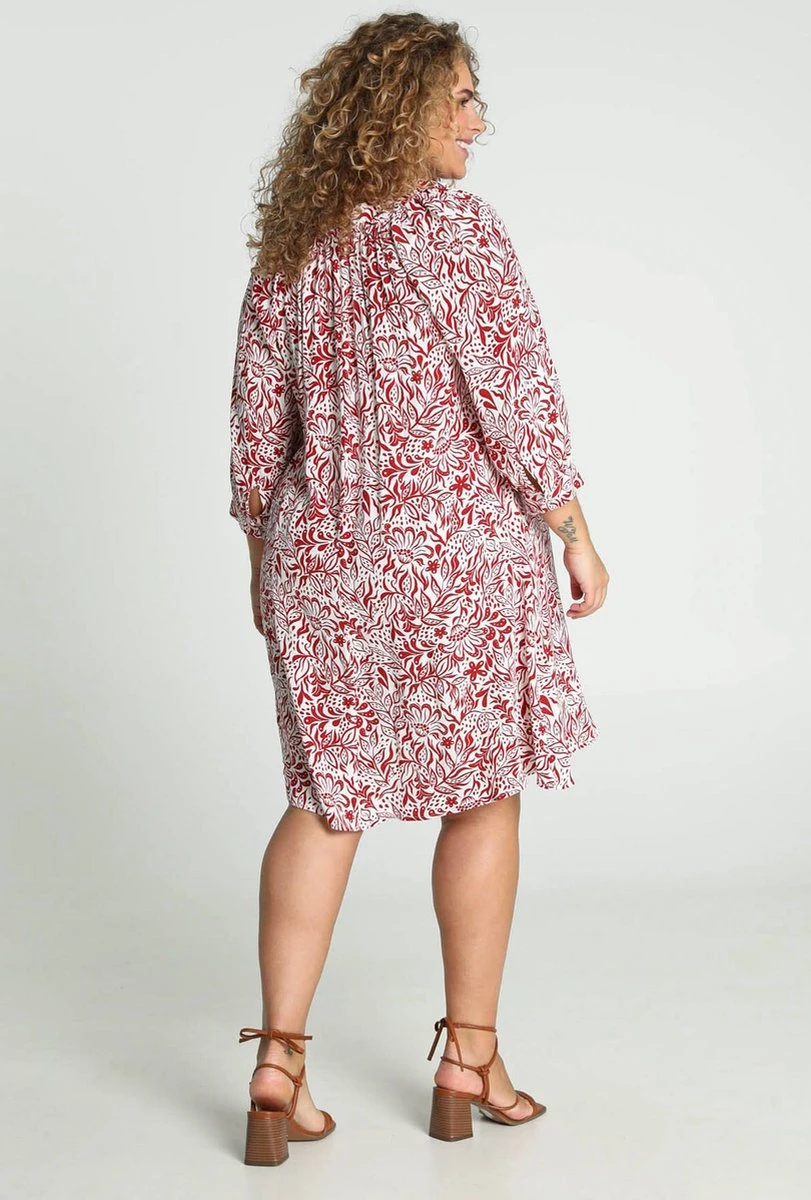 Paprika Korte Jurk In Viscose Met Bloemenmotief En Raglanmouwen 8 Paprika Korte Jurk In Viscose Met Bloemenmotief En Raglanmouwen - Afbeelding 8