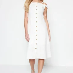 Trendyol Vrouwen Off-shoulder Carmen Kraag A-lijn Jurk