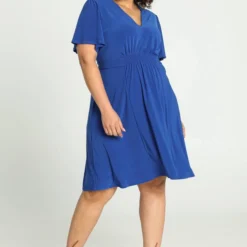 Paprika Korte, Effen Bow Jurk Met Smokwerk Op De Taille -Trendy Meid Verkoop 812x1200 15