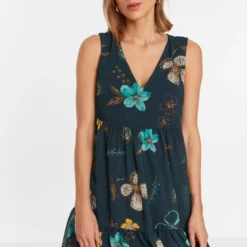 Trendyol Vrouwen Standaard Mouw V-hals Verschuiving Jurk