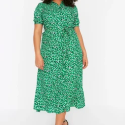 Trendyol Vrouwen Standaard Mouw Kraag Basis Grote Maten Jurk -Trendy Meid Verkoop 814x1200 15